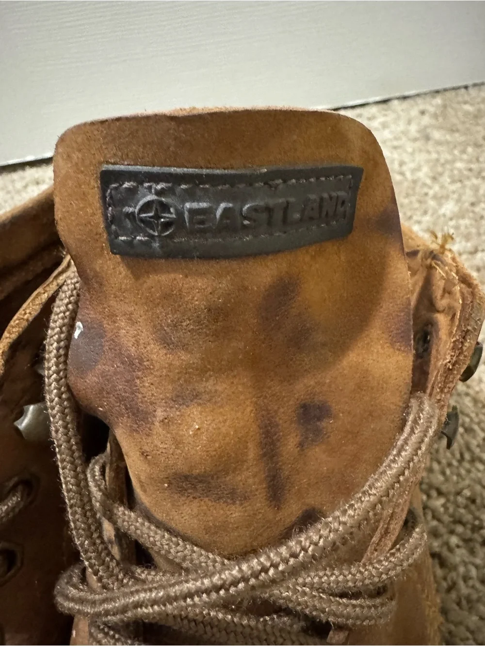 Eastland Men’s Tan Brown Suede Moc Toe Boots
